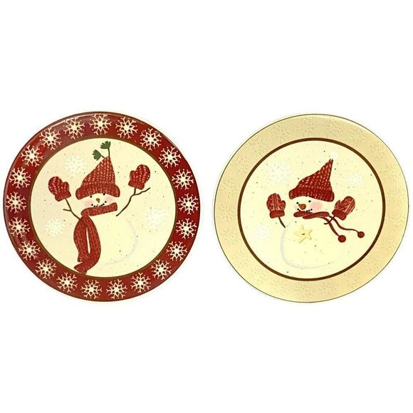 Snowman Coasters Ceramic Winter Wishes St. Nicholas Sq Boxed Set of 4 Large NEW - Picture 2 of 6